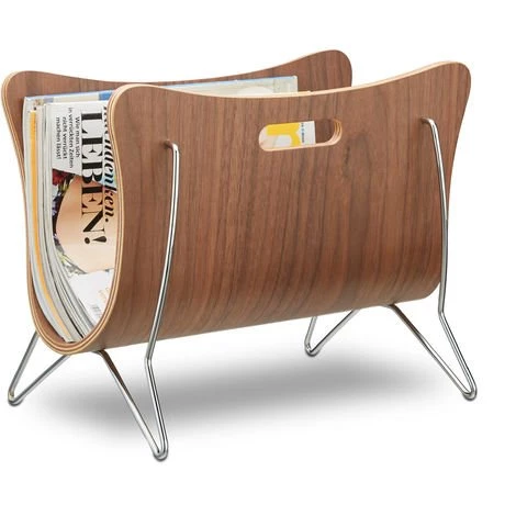 Relaxdays Porte-magazines En Bois Porte-revues Support Pour Journaux Poignée Design Rétro Moderne HxlxP: 30 X 37 X 25 Cm, Marron 3 Relaxdays Porte-magazines En Bois Porte-revues Support Pour Journaux Poignée Design Rétro Moderne HxlxP: 30 X 37 X 25 Cm, Marron