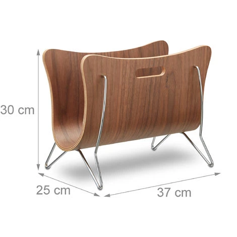 Relaxdays Porte-magazines En Bois Porte-revues Support Pour Journaux Poignée Design Rétro Moderne HxlxP: 30 X 37 X 25 Cm, Marron 6 Relaxdays Porte-magazines En Bois Porte-revues Support Pour Journaux Poignée Design Rétro Moderne HxlxP: 30 X 37 X 25 Cm, Marron – Image 4