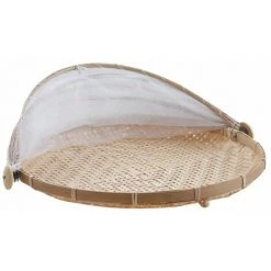 AUBRY GASPARD Plateau Rond Avec Cloche Filet 40 Cm Naturel - Naturel -Petit rangement Soldes Magasin 1061387 2