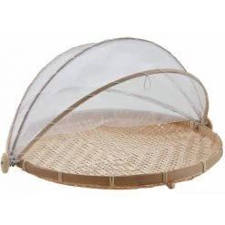 AUBRY GASPARD Plateau Rond Avec Cloche Filet 40 Cm Naturel - Naturel -Petit rangement Soldes Magasin 1061387 3