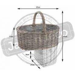 AUBRY GASPARD Panier D'escaliers En Osier Beige - Gris Et Blanc -Petit rangement Soldes Magasin 1067795 2