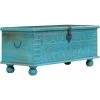 VidaXL Coffre De Rangement Bois De Manguier Massif 100x40x41 Cm Bleu - Bleu