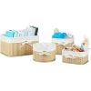 Relaxdays Boîte De Rangement En Bambou Lot De 4 HxlxP 17,5 X 32 X 23 Cm Pour Armoire Et Placard, Nature -Petit rangement Soldes Magasin 11261348 1