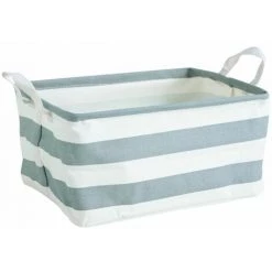 AUBRY GASPARD Panier De Rangement Marina 34 X 26 X 18 Cm Multicolore - Rayé Blanc Et Gris