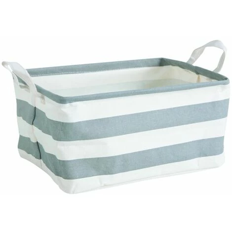 AUBRY GASPARD Panier De Rangement Marina 34 X 26 X 18 Cm Multicolore - Rayé Blanc Et Gris 3 AUBRY GASPARD Panier De Rangement Marina 34 X 26 X 18 Cm Multicolore - Rayé Blanc Et Gris