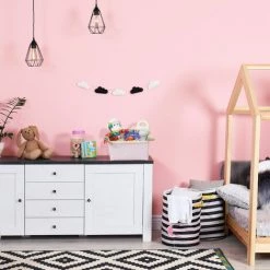 Relaxdays Boîte De Rangement Lot De 3 Paniers Tressés PP Bambou Salle De Bain Cosmétiques Corbeille, Rose -Petit rangement Soldes Magasin 11490525 3