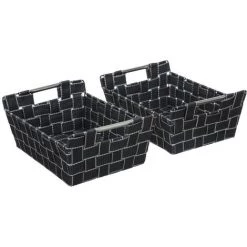 Five - Lot De 2 Paniers Tressés Biseautés Lisa Gris Foncé - Gris Anthracite