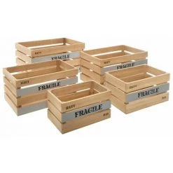Lot De 5 Cagettes Farmer - Atmosphera - Bois