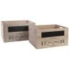THE HOME DECO FACTORY Caisses Gigognes En Bois Ardoise My Little Garden (Lot De 2) Beige - Beige -Petit rangement Soldes Magasin 12186473 1