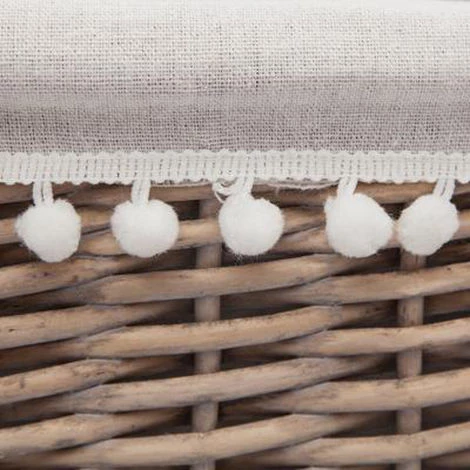 Lot De 4 Paniers De Rangement En Saule Et Polyester Coloris Marron - PEGANE - 4 Lot De 4 Paniers De Rangement En Saule Et Polyester Coloris Marron - PEGANE - – Image 2