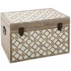 Lot De 3 Malles Rectangulaires En Bois Été Indien - Atmosphera - Bois -Petit rangement Soldes Magasin 12304850 2