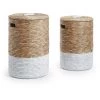 Kave Home - Lot De 2 Paniers à Linge Mast Naturel Et Blanc En Jacinthe D'eau - Naturel