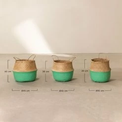 Panier Kahs Dipeado SKLUM Jonc - Ø35 X 32 Cm Mercure -Petit rangement Soldes Magasin 12565297 5