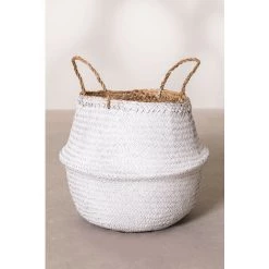 Panier Kahs Taj SKLUM Jonc - Ø40 X 38 Cm Blanc -Petit rangement Soldes Magasin 12565595 2