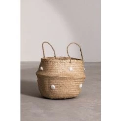 Panier Kahs Pompy SKLUM Jonc - Blanc Ø35 Cm -Petit rangement Soldes Magasin 12565610 2
