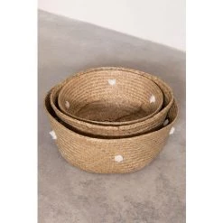 Panier Kahs Pompy SKLUM Jonc - Blanc Ø35 Cm -Petit rangement Soldes Magasin 12565610 5