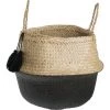 Panier Kahs Borl SKLUM Jonc - Ø35 X 32 Cm Noir -Petit rangement Soldes Magasin 12565613 1