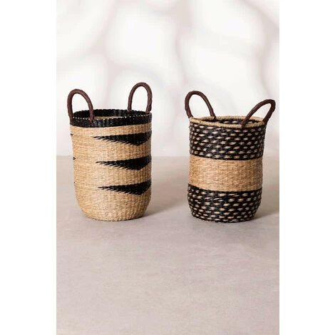 Lot De 2 Paniers Sham SKLUM Jonc - Naturel 4 Lot De 2 Paniers Sham SKLUM Jonc - Naturel – Image 2
