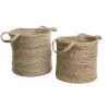 BELIANI Lot De 2 Corbeilles Textiles Beiges - Beige -Petit rangement Soldes Magasin 12684458 1