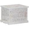 VidaXL Boîte De Rangement 58x40x40 Cm Bois D'acacia Solide - Blanc -Petit rangement Soldes Magasin 13196653 1