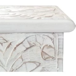 VidaXL Boîte De Rangement 58x40x40 Cm Bois D'acacia Solide - Blanc -Petit rangement Soldes Magasin 13196653 5