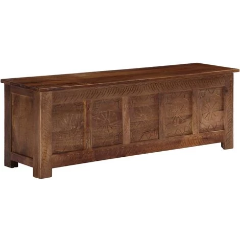 VidaXL Boîte De Rangement 120x30x40 Cm Bois De Manguier Solide - Brun 3 VidaXL Boîte De Rangement 120x30x40 Cm Bois De Manguier Solide - Brun