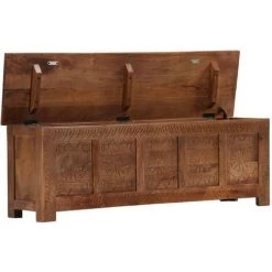 VidaXL Boîte De Rangement 120x30x40 Cm Bois De Manguier Solide - Brun 10 VidaXL Boîte De Rangement 120x30x40 Cm Bois De Manguier Solide - Brun -Petit rangement Soldes Magasin 13211211 4