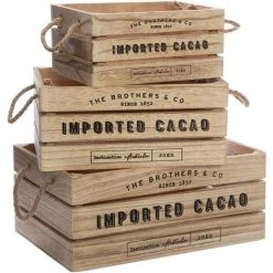 ATMOSPHERA, CRÉATEUR D'INTÉRIEUR Lot De 3 Cagettes De Rangement Colonial Factory - Marron