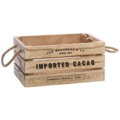 Atmosphera - Lot De 3 Caisses De Rangement Cagettes En Bois Naturel Et Corde - Bois -Petit rangement Soldes Magasin 13409139 4