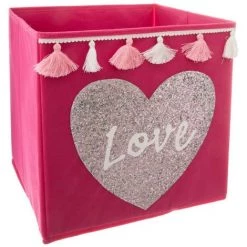 Atmosphera - Bac De Rangement Sequins Et Pompons Déco Coeur - Love