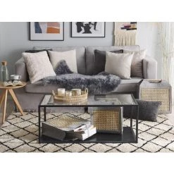 BELIANI Lot De 3 Corbeilles Textiles Gris Clair - Gris -Petit rangement Soldes Magasin 13454854 2