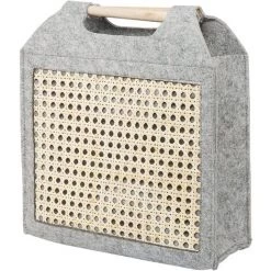 BELIANI Lot De 3 Corbeilles Textiles Gris Clair - Gris -Petit rangement Soldes Magasin 13454854 3