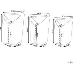 BELIANI Lot De 3 Corbeilles Textilles Grises Foncés - Gris -Petit rangement Soldes Magasin 13454885 3