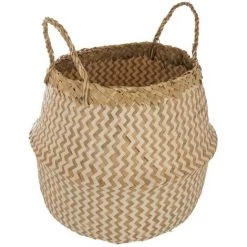 ATMOSPHERA, CRÉATEUR D'INTÉRIEUR Panier Tressé Seagrass Motif Blanc - Multicolore