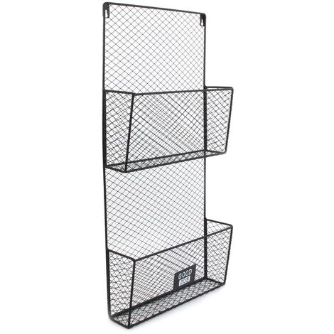 DITES LE AVEC DES MOTS Range Revues Mural En Métal Grillagé Noir - Noir 3 DITES LE AVEC DES MOTS Range Revues Mural En Métal Grillagé Noir - Noir