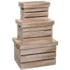 ATMOSPHERA, CRÉATEUR D'INTÉRIEUR Lot De 3 Cagettes En Bois - Beige