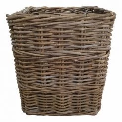 MEUBLETMOI Panier Carré En Kubu Naturel Tressé H.34 Cm - PATAYA - Bois -Petit rangement Soldes Magasin 14159987 3