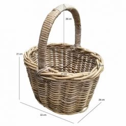 MEUBLETMOI Panier Ovale Avec Anse En Kubu Naturel Tressé - SORGUE 02 - Marron -Petit rangement Soldes Magasin 14159989 5