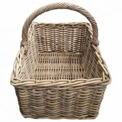 MEUBLETMOI Panier De Marché Avec Anse En Kubu Naturel Tressé - SORGUE - Marron -Petit rangement Soldes Magasin 14159995 3