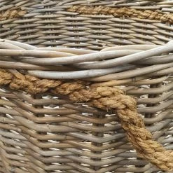 MEUBLETMOI Panier Rond En Kubu Naturel Tressé D.54 Cm Avec Anses - SIBU L - Bois -Petit rangement Soldes Magasin 14159997 4