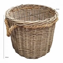 MEUBLETMOI Panier Rond En Kubu Naturel Tressé D.54 Cm Avec Anses - SIBU L - Bois -Petit rangement Soldes Magasin 14159997 5