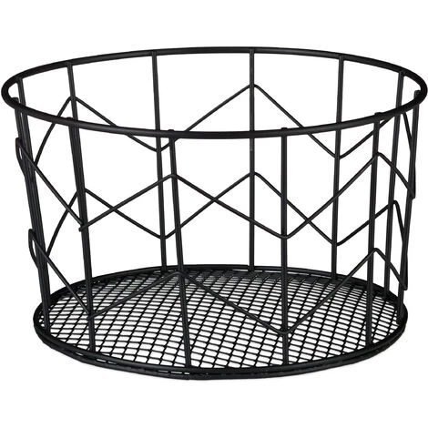 Relaxdays Corbeille Fil De Fer, Panier Métal, Pot Rangement Vêtement Accessoires, Cosmétiques, ∅ 21,5 Cm, Noir 4 Relaxdays Corbeille Fil De Fer, Panier Métal, Pot Rangement Vêtement Accessoires, Cosmétiques, ∅ 21,5 Cm, Noir – Image 2