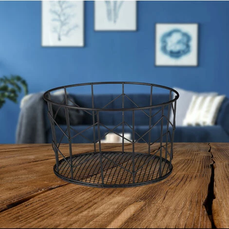 Relaxdays Corbeille Fil De Fer, Panier Métal, Pot Rangement Vêtement Accessoires, Cosmétiques, ∅ 21,5 Cm, Noir 5 Relaxdays Corbeille Fil De Fer, Panier Métal, Pot Rangement Vêtement Accessoires, Cosmétiques, ∅ 21,5 Cm, Noir – Image 3