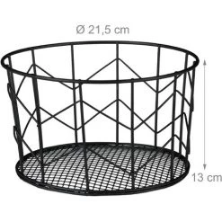 Relaxdays Corbeille Fil De Fer, Panier Métal, Pot Rangement Vêtement Accessoires, Cosmétiques, ∅ 21,5 Cm, Noir 11 Relaxdays Corbeille Fil De Fer, Panier Métal, Pot Rangement Vêtement Accessoires, Cosmétiques, ∅ 21,5 Cm, Noir -Petit rangement Soldes Magasin 14192571 5