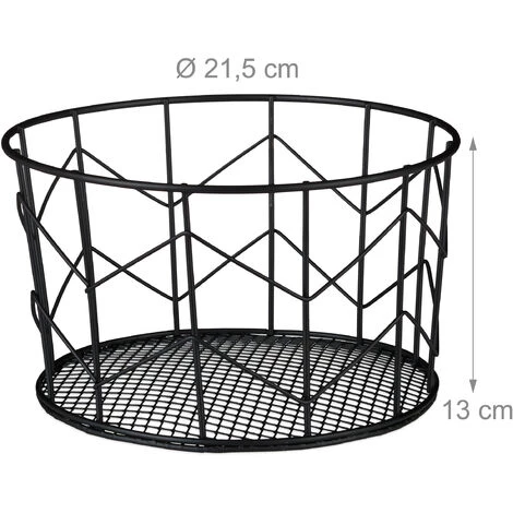 Relaxdays Corbeille Fil De Fer, Panier Métal, Pot Rangement Vêtement Accessoires, Cosmétiques, ∅ 21,5 Cm, Noir 7 Relaxdays Corbeille Fil De Fer, Panier Métal, Pot Rangement Vêtement Accessoires, Cosmétiques, ∅ 21,5 Cm, Noir – Image 5