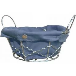 SECRET DE GOURMET Panier Multi-usages Rond - Metal Et Coton - Diam. 15,5 X 6,5 - Gris