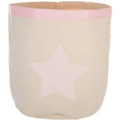 ATMOSPHERA Panier De Rangement Canvas - Diam. 43 X 44,5 - Rose