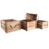 HEART OF THE HOME 4 Cagettes De Rangement En Bois Avec Cordes - 41 X H. 20 Cm - 41 X 31 X 20 - Marron -Petit rangement Soldes Magasin 14866241 1