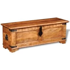 VidaXL Coffre De Rangement Bois Massif De Manguier - Brun -Petit rangement Soldes Magasin 1487945 2