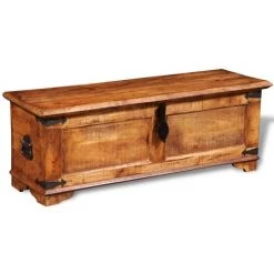 VidaXL Coffre De Rangement Bois Massif De Manguier - Brun -Petit rangement Soldes Magasin 1487945 5